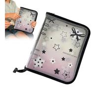 Card Binder | A5 Photo Organizer with Transparent Stars Print, with 20 Replaceable Pages with 4 Compartments for Photo Binder with Star Print - for Adults Students Lovers Anime Family