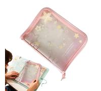 Card Binder - A5 Star Pattern Storage Pouch - With 20 Replaceable Pages 4 Compartments Waterproof Non-Slip Binder | For Adults, Students And Fans