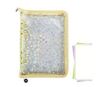 Card Binder Clear Planner Sticker Book Card Holder with Zip | Transparent notebook for on the go for school office meeting mental health learning task house cleaning exercise workou