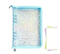 Card Binder Clear Planner Sticker Book Card Holder with Zip | Transparent Notebook for On the Go for School, Meeting, Reading, Health, Mental, Study, Task, Home, Blue