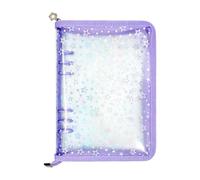 Card Binder Clear Planner Sticker Book Card Holder with Zip | Transparent notebook for on the go for school office meeting mental health learning task house cleaning exercise workou