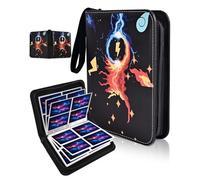 Card Binder for Card, 4-Pocket Trading Card Albums with 50 Removable Sleeve Cards Holder Collection Binders, Card Folder 400 Cards Capacity (Black)