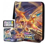 Card Binder for Pokemon 4 Pocket, 50 Pages 400 Pockets Portable Waterproof PU Trading Card Folder, Collection Card Album