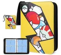 Card Binder for Pokemon, 4 Pocket Trading Card Album Holder with 60 Removable Pages, 480 Pockets Waterproof Card Folder Book