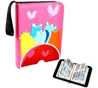 Card Binder for Pokemon, 4 Pocket Trading Card Binder 50 Pages 400 Cards Capacity,Portable Waterproof PU Card Binder Folder,Collectible Card Album Perfect for boys and girls