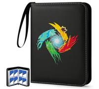 Card Binder for Pokemon, 55 Pages Trading Card Binder 4 Pocket Fits 440 Cards, PU Leather Card Folder Book