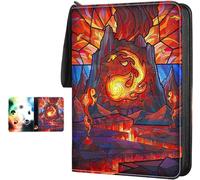 Card Binder for Pokemon 9 Pocket - Trading Card Binder for Pokemon with 50 Removable Sleeves for 900 Cards, PU Waterproof Card Folder with Zipper, Portable Trading Card Album (9 Pocket)