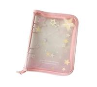 Card Binder - Transparent Protective A5 Star Design with 20 Replaceable Pages 4 Compartments Non-Slip Waterproof Binder for Students, Anime Collectors and