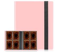 Card Binder, Upgraded 4 Pockets Trading Card Binder for Cards, Mini Collection Card Album, 160 Pockets Mini Card Book Holder - Pink