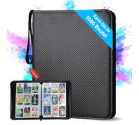 Card Binder with 1080 Cards, Large Capacity Magic Card Binder, 9 Pockets 60 Pages Album Cards, Transparent Waterproof Album Figurines, Magic Card Album for Boys and Girls, Black