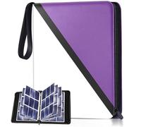 Card Binder with 4 Pockets - Holds Up to 400 Cards, Trading Card Collection Case Book (Purple, 4 Pockets/400 Cards)