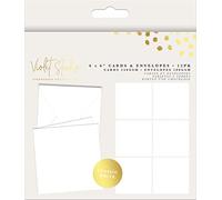 Card Blanks & Envelopes 6” x 6” - 12 Pack - White - 240gsm Cards & - 100gsm Envelopes - Perfect for Cardmaking with Perfectly Sized Envelopes - by Violet Studio