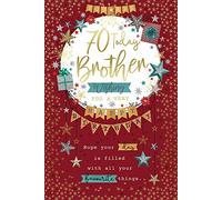Brother 70th 70 Today Bunting & Stars Design Happy Birthday Card Lovely Verse