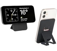 Card case MagSafe - HILDECARD - for 1-2 cards for magnetic attachment to the smartphone - stand-up functions for horizontal and vertical positioning of the mobile phone - imitation leather - black