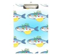 Card clipboard Fish Summer Lemon Acrylic Cute for Nursing Student Trade Quest Size 9 x 12.5 Tabla para escribir con Clip