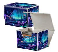 Card Deck Box for MTG Cards,100+ Single Sleeved Cards Trading Card Deck Case,Strong Magnet Magic Gathering Deck Box,PU Leather Trading Card Storage Box for TCG,CCG,MTG Cards,Cute Dream Mushroom