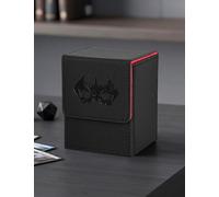 Card Deck Box for MTG Yugioh TCG, Card Storage Box Holds 100+ Sleeved Cards, Premium Card Deck Case Compatible with CCG Trading Cards (Black&Red, Extinction Dragon)