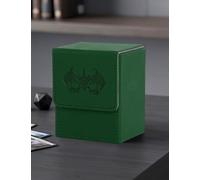 Card Deck Box for MTG Yugioh TCG, Card Storage Box Holds 100+ Sleeved Cards, Premium Card Deck Case Compatible with CCG Trading Cards (Green&Gray, Extinction Dragon)
