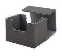 Card Deck Box, Magnetic Flap Lid Card Deck Case 100 Sheets Capacity PU Leather Game Box for Game Tarot (Gray)