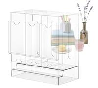 Card Dispenser - Acrylic Holder with 3 Compartments, Transparent Display Case, Durable Storage Box, Easy Pull Out Design | Trading Card Organizer for Collection, Deck, Desk, Room, Home,