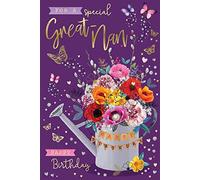 Card For A Special Great Nan Watering Can Of Flowers Design Happy Birthday