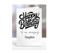 Card For Congolese Man, Woman, Happy Birthday Gifts To An Amazing, Men, Women, Him, Her, Presents for Christmas, From Congo, A5-165_47