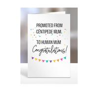 Card for New Parents, Mum, Mummy, Birthday Gifts, Presents for Christmas, Promoted from Centipede to Human, Women, Congratulations, A5-219_21