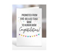 Card for New Parents, Mum, Mummy, Birthday Gifts, Presents for Christmas, Promoted from Fire-bellied toad to Human, Women, Congratulations, A5-219_43