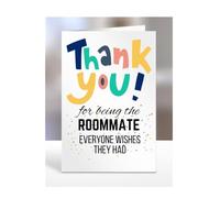 Card for Roommate, Birthday Gifts for Men or Women, Him, Her, Presents for Christmas, Thank You for Being The Roommate everyone wishes they had, Appreciation, A5-90_158