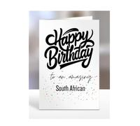Card For South African Man, Woman, Happy Birthday Gifts To An Amazing, Men, Women, Him, Her, Presents for Christmas, From South Africa, A5-165_177