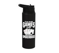 Card Game Player Tournament Cards Player It's All Fun Pitch Stainless Steel Insulated Water Bottle