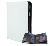 Card Guardian 9 Pocket Card Binder with Zipper - Holds 360 Cards, Side Loading Trading Card Binder for TCG & Football, Premium Card Collection (White)