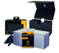 Card Guardian - Magnetic Card Holder Bundle | Premium Deck Box with 25 Magnetic Card Holders & Cleaning Cloth (Black)