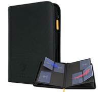 Card Guardian - Premium 4 Pocket Binder for 160 Cards (Black) | Zipper Closure and Side Loaded Pockets | Compatible with Trading & Sports Cards including Magic the Gathering, Yugioh