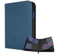 Card Guardian - Premium 4 Pocket Binder for 160 Cards (Blue) | Zipper Closure and Side Loaded Pockets | Compatible with Trading & Sports Cards including Magic the Gathering, Yugioh