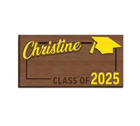 Card Holder and Coin Holder for Graduates, Wooden Box for Congratulations Card and Money | Double Thickness Organizer for Teens Family Friends Party Accessories and , Yellow, Se référer au