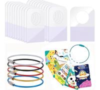 Card Holder Compatible with Yoto Cards Rings and Tabs 60PCS with 5 Color Steel Keyring Loop, to Make Your Own Cards for Yotocards