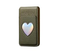 Card holder for the back of the phone, compact heart-shaped case with built-in glass and protective function, easy access small wallet protection