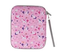 Card Holder for Yoto Card - 80 Pockets Card Case with Zipper, Card Binder Folder for Kids&Adults, 2.3 * 3.4 in Card Organiser for Mini Audiobook Playing Cards - Animals Pink