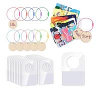 Card Holder Organizer for Yoto Cards,200 PCS Adhesive Tabs with 10 Removable Loops, 6 Blank Wood Labels,Mini Player Keychain Storage Case