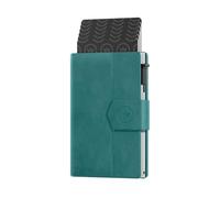 Card Holder ProWallet Plus - 8 Cards, Bills and Coins - Card Holder with Zipper - RFID - Small Credit Card Holder - Stylish Wallet, petrol, 10cm x 7,5cm x 2cm, Casual