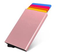 Card Holder | Slim Wallet for Men Women | RFID NFC Blocking Minimalist Credit Card Holder | Small Front Pocket Wallet | Durable Stylish | Perfect Everyday Carry Accessory | Sparkle Pink