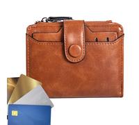 Card Holder Wallet - 4.72 Inch PU Card Organiser | Lightweight Women's Accessory - Soft, Slim Design for Storing Membership Cards, Cash, Perfect for Parties, Events and the, brown, see description