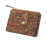 Card Holder Wallet for Women - Slim Compact Vintage Floral Accordion Wallets | Slim Credit Card Wallets | Min Brown Purse for Credit Cards for License, TO, Consulte la descripción, See description