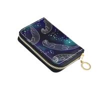Card Holder Wallets RFID Blocking Small Wallet for Women Zip Around Travel Cash Wallet with Coin Pocket Space Otters Ocean