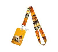 Card Holder with Gothic Crow Skull Pattern Compact Design for Campus Event Commuting Essential Gothic Phone Card Holder Keychain