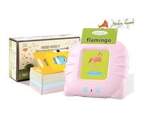 Card Learning Machine Portable Educational Flashcards for Toddlers, Standard Pronunciation, Vocabulary Interpretation, for Preschool Reading, Material: ABS (Pink)