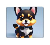 Card Love Fancy Puppy 10 x 12 inch Mouse pad, 3mm thick rubber base with stitched edges, suitable for laptops.