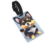 Card Love Fancy Puppy Luggage Tags for Suitcases - Durable PVC ID Tags with Detachable Straps for Travel, Backpack, Golf Bag, Anti-Loss