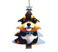 Card Love Fancy Puppy Patterned Wooden Ornaments, a Set of 6 Decorations, Suitable for Hanging on Christmas Trees and fireplaces.